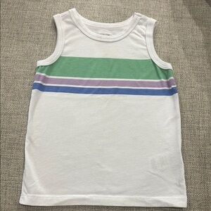 Garanimals White and Green Tank Top with Sporty Stripes